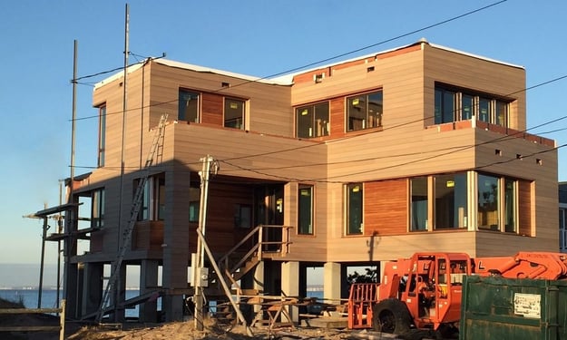 Cedar Wood Rain Screen Installation on Atlantic Ocean