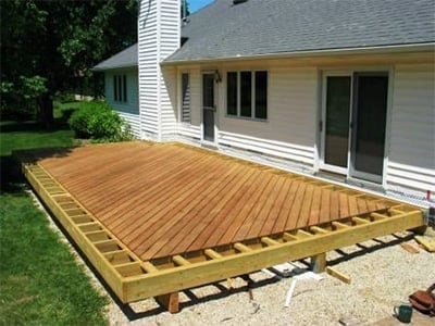 Ipe deck boards were installed first