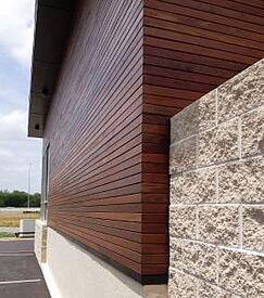 FSC certified hardwood siding rain screen mitered outside corner