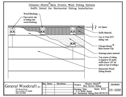 Climate-Shield Rain screen under soffit architectural detail