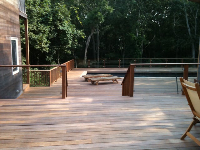 Cumaru decking around pool at Mataverde Decking