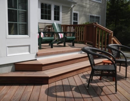 Cumaru hardwood decking is perfect for this backyard deck