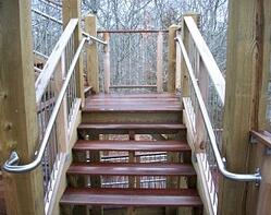 FSC Ipe decking with stainless steel railings