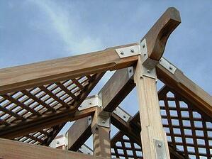 Ipe beams, posts and timbers  pergola construction details