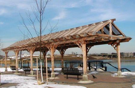 Natural Ipe hardwood pergola can take the weather beautifully