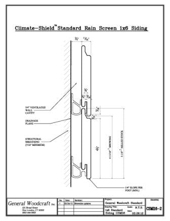 new climate shield rainscreen 1x6 wood siding profile