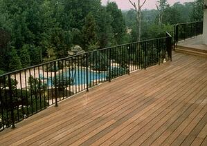 Ipe deck with metal railings