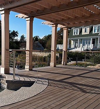 Ipe deck and pergola on oceanfront home