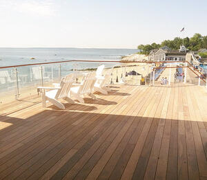 Ipe rooftop deck at beach club
