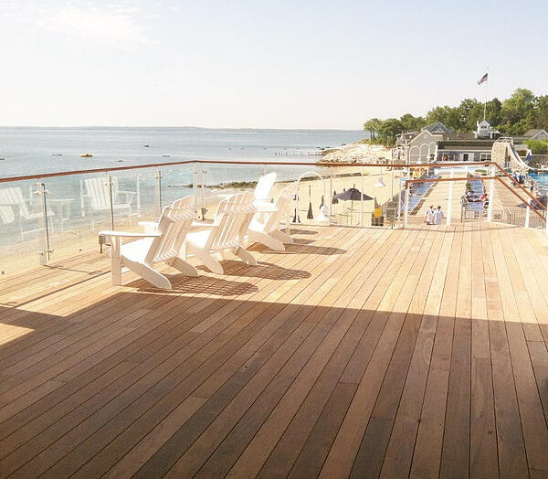 Ipe rooftop deck at beach club