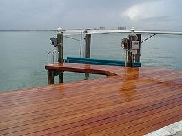 Cumaru hardwood marine decking on dock in Florida