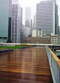Cumaru lumber used for decking lumber on esplanade walkway