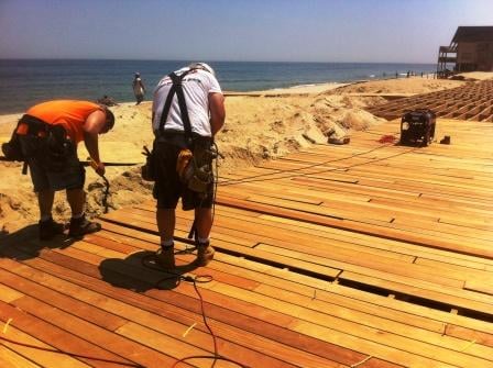 Garapa hardwood decking at Ortley Beach boardwalk, NJ