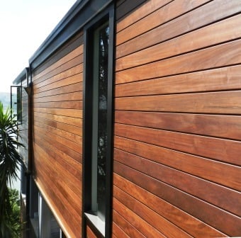 Wood rainscreen sytem using beautiful ipe hardwood siding