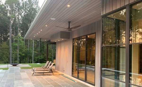 Amazing wood rainscreen project in Tennessee pool deck and soffit-2