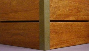 Cumaru wood siding with aluminum outside corner