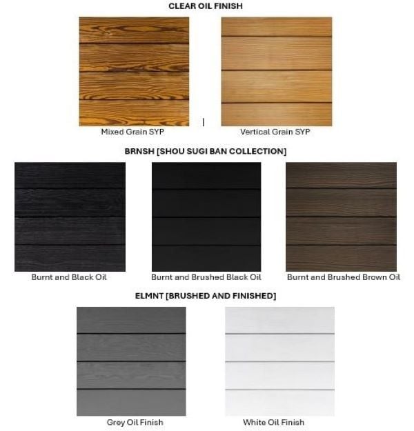 Arbor Wood Pine Cladding Architectural Finish Options