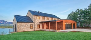 Arbor Wood thermally modified Ash siding with stone