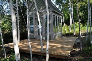 Garapa deck in the woods