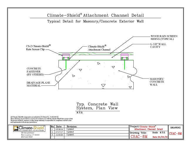 CSAC-8M Attachment Channel over Masonry 11-09-20
