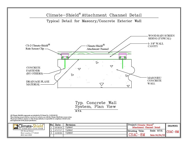 CSAC-8M Attachment Channel over Masonry 11-09-20