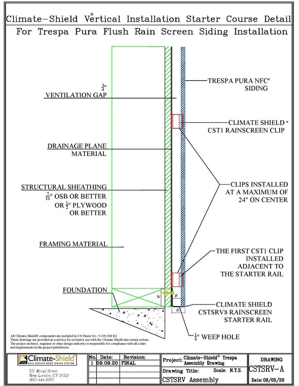 CSTSRV-A Trespa vertical wall assembly at starter rail 9-9-20