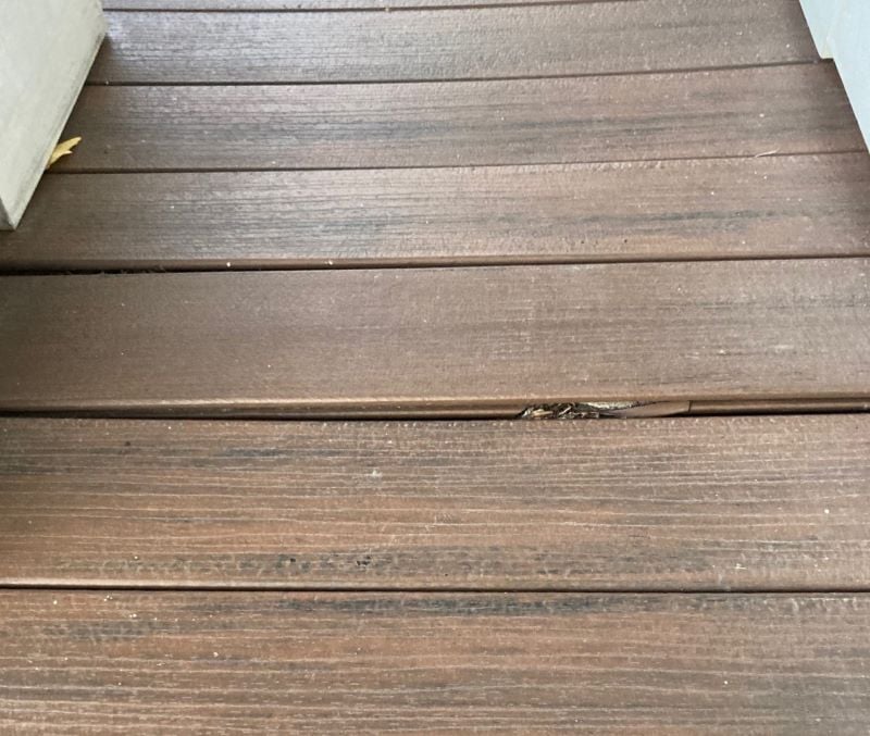 Composite decking boards can crack