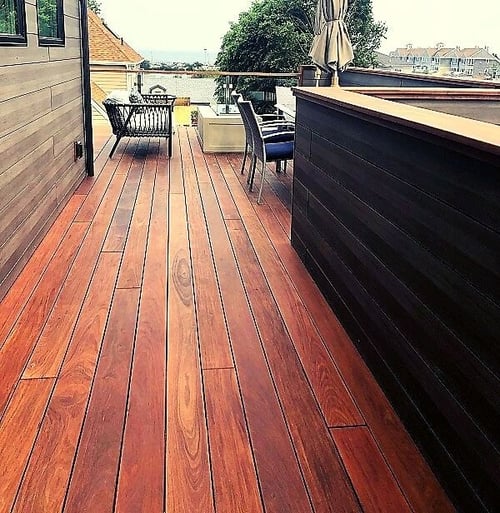 Crook Ipe hardwood deck with ocean views