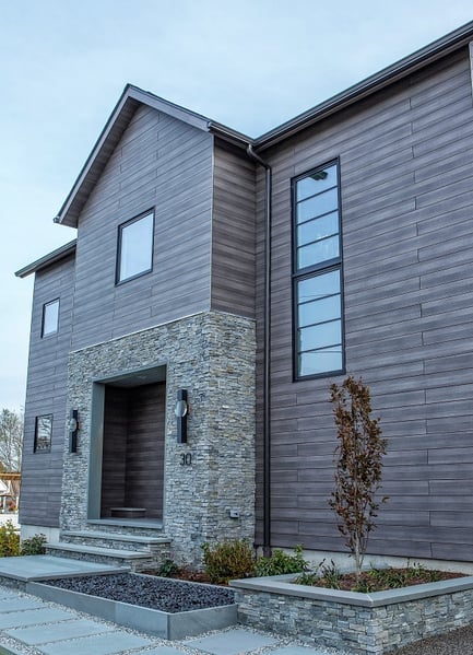 Pura NFC siding Mystic cedar wood decor on home in Rhode Island