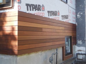 Cumaru hardwood rainscreen siding in Rhode Island