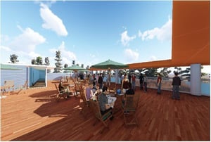 Cumaru hardwood rooftop deck architectural rendering-3