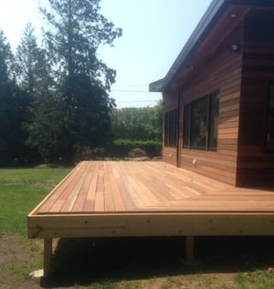 Cumaru wood deck and Cumaru rainscreen siding