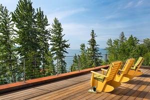 Eurotec rooftop deck with Ipe hardwood in Montana