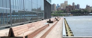 FSC Jatoba benches and decking Pier 17 NYC