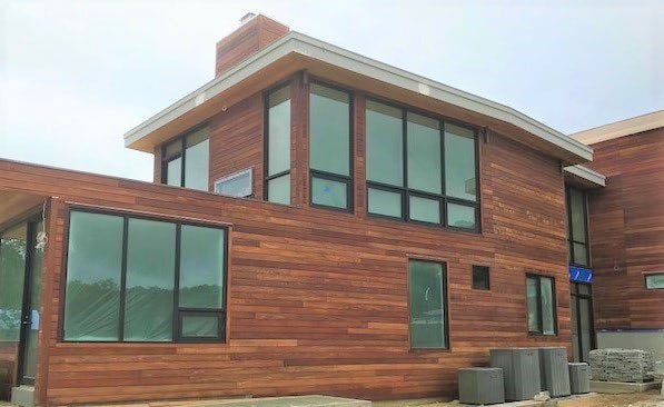 FSC Machiche hardwood rainscreen in Amagansett