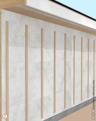 Furring Strips on wall diagram courtesy HammerandHand.com best practices manual