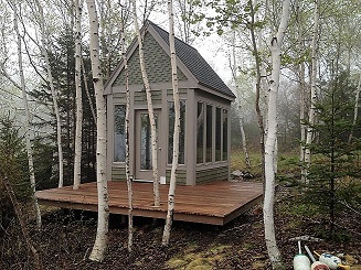 Garapa deck at artist studio  on the Maine coast-1