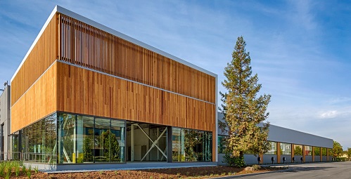 Garapa hardwood vertical rainscreen Climate-Shield