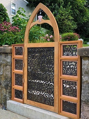 Garapa hardwood custom arched gate
