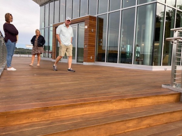Garapa rooftop deck USCGA decking finished with Penofin Architectural grade matte finish