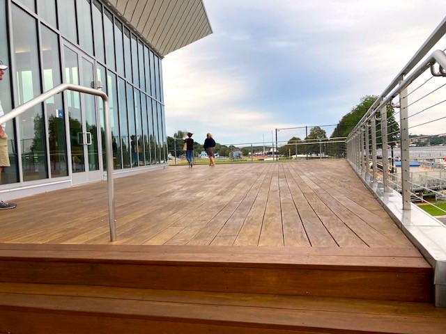Garapa wood rooftop deck at Coast Guard Academy
