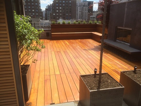 Garapa wood rooftop deck project