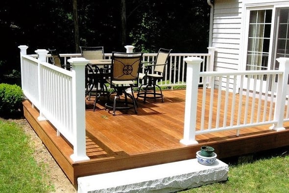 Ipe Decking was used to replace softwood decking
