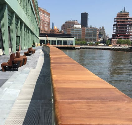 Ipe architectural railing at Pier 57 New York
