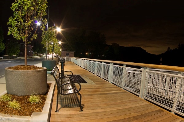 Ipe boardwalk at Nashawannuck Pond night