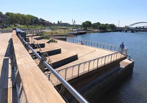 Ipe decking and railings on lower deck of bridge-2