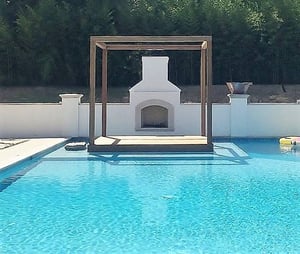 Simple Ipe pergola at pool in Memphis TN