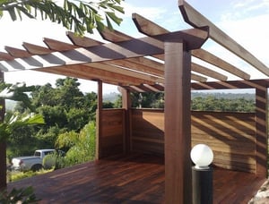 Ipe pergola, deck and privacy wall