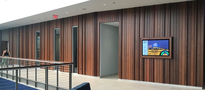 Ipe rainscreen makes great architectural inside Uconn Rec Center-1