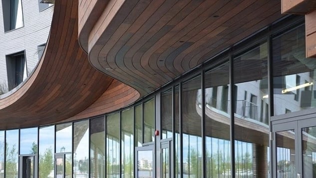 Ipe rainscreen soffits and fascia curve - like magic